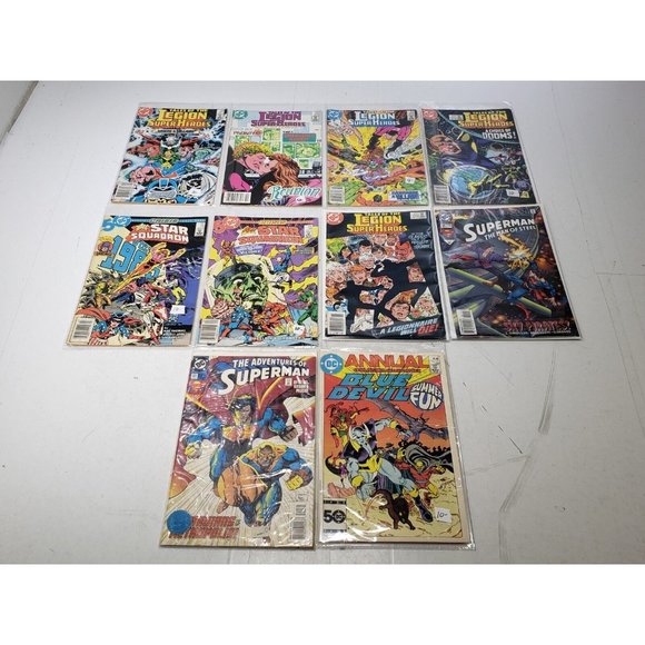 Other - Vintage DC Comic Book Lot Of 10 Superman Blue Devil #1 Legion Of Superheroes
